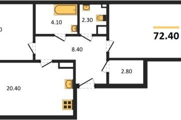 Фото №1: 2-комнатная квартира 72 м², 5/18 эт. - Краснодар, мкр. Парк Победы,