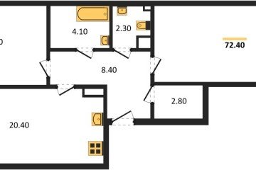 Фото №1: 2-комнатная квартира 72 м², 7/18 эт. - Краснодар, мкр. Парк Победы,