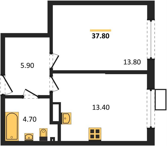Фото №1: 1-комнатная квартира 37&nbsp;м², 2/18&nbsp;эт. - Краснодар, Прикубанский внутригородской округ, мкр. Парк Победы