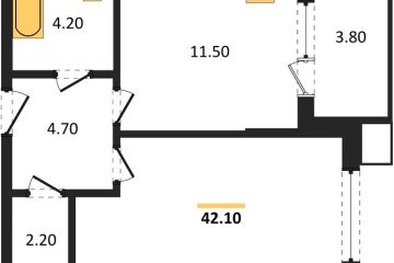 Фото №1: 1-комнатная квартира 42&nbsp;м², 2/18&nbsp;эт. - Краснодар, мкр. Парк Победы, 