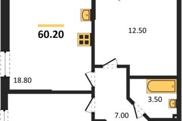 Фото №1: 2-комнатная квартира 60&nbsp;м², 2/18&nbsp;эт. - Краснодар, мкр. Парк Победы, 