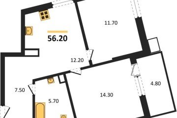 Фото №1: 2-комнатная квартира 56&nbsp;м², 3/18&nbsp;эт. - Краснодар, мкр. Парк Победы, 