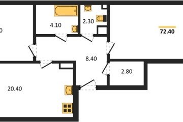 Фото №1: 2-комнатная квартира 72 м², 8/18 эт. - Краснодар, мкр. Парк Победы,