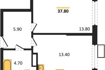 Фото №1: 1-комнатная квартира 37 м², 6/18 эт. - Краснодар, мкр. Парк Победы,