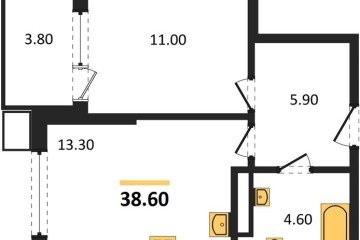 Фото №1: 1-комнатная квартира 38 м², 11/18 эт. - Краснодар, мкр. Парк Победы,