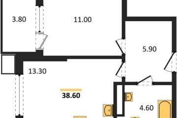 Фото №1: 1-комнатная квартира 38 м², 15/18 эт. - Краснодар, мкр. Парк Победы,
