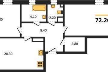 Фото №1: 2-комнатная квартира 72 м², 10/18 эт. - Краснодар, мкр. Парк Победы,