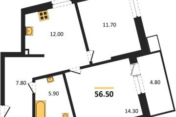 Фото №1: 2-комнатная квартира 56 м², 2/18 эт. - Краснодар, мкр. Парк Победы,