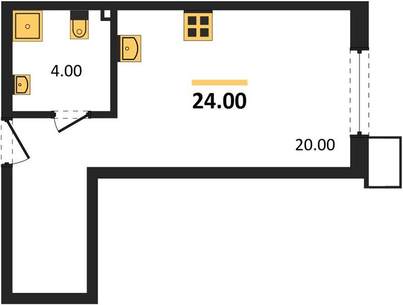 Фото №1: Студия 24&nbsp;м², 2/18&nbsp;эт. - Краснодар, Прикубанский внутригородской округ, мкр. Парк Победы