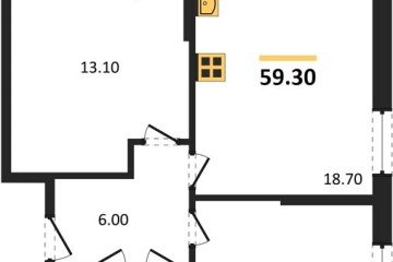 Фото №1: 2-комнатная квартира 59 м², 6/18 эт. - Краснодар, мкр. Парк Победы,