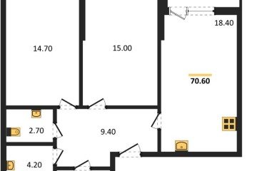 Фото №1: 2-комнатная квартира 70 м², 2/18 эт. - Краснодар, мкр. Парк Победы,