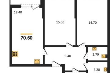 Фото №1: 2-комнатная квартира 70 м², 2/18 эт. - Краснодар, мкр. Парк Победы,