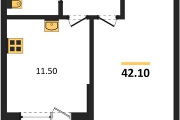 Фото №1: 1-комнатная квартира 42 м², 2/18 эт. - Краснодар, мкр. Парк Победы,