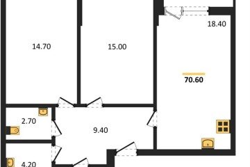 Фото №1: 2-комнатная квартира 70 м², 2/18 эт. - Краснодар, мкр. Парк Победы,