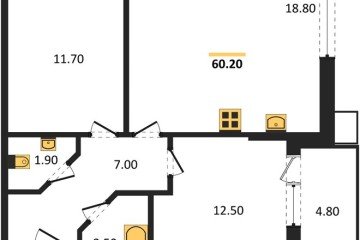 Фото №1: 2-комнатная квартира 60 м², 2/18 эт. - Краснодар, мкр. Парк Победы,