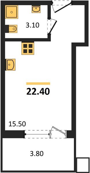 Фото №1: Студия 22&nbsp;м², 2/18&nbsp;эт. - Краснодар, Прикубанский внутригородской округ, мкр. Парк Победы