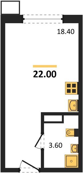 Фото №1: Студия 22&nbsp;м², 3/18&nbsp;эт. - Краснодар, Прикубанский внутригородской округ, мкр. Парк Победы