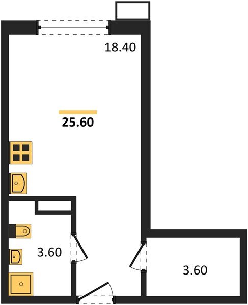 Фото №1: Студия 25&nbsp;м², 3/18&nbsp;эт. - Краснодар, Прикубанский внутригородской округ, мкр. Парк Победы