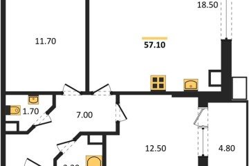 Фото №1: 2-комнатная квартира 59 м², 6/18 эт. - Краснодар, мкр. Парк Победы,
