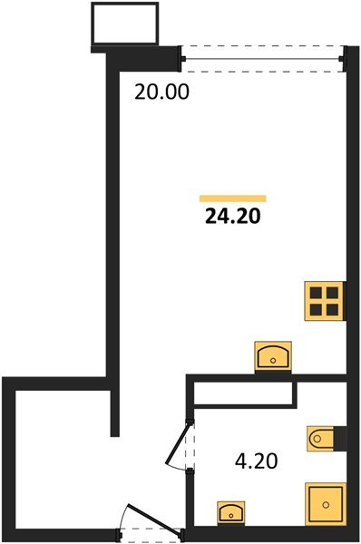 Фото №1: Студия 24&nbsp;м², 14/18&nbsp;эт. - Краснодар, Прикубанский внутригородской округ, мкр. Парк Победы