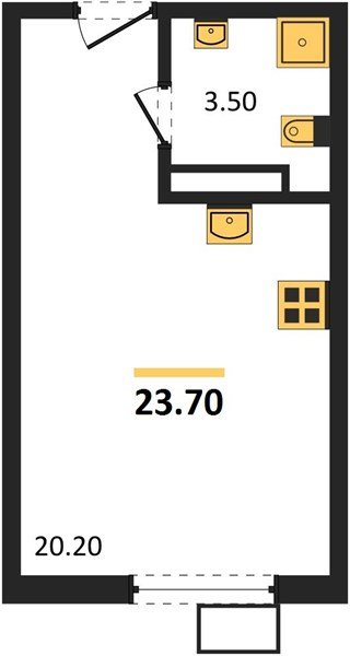 Фото №1: Студия 23&nbsp;м², 13/18&nbsp;эт. - Краснодар, Прикубанский внутригородской округ, мкр. Парк Победы