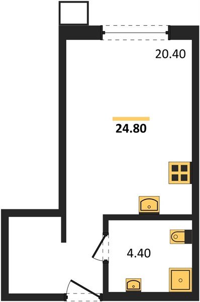 Фото №1: Студия 24&nbsp;м², 2/18&nbsp;эт. - Краснодар, Прикубанский внутригородской округ, мкр. Парк Победы