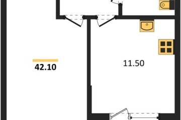 Фото №1: 1-комнатная квартира 42 м², 2/18 эт. - Краснодар, мкр. Парк Победы,