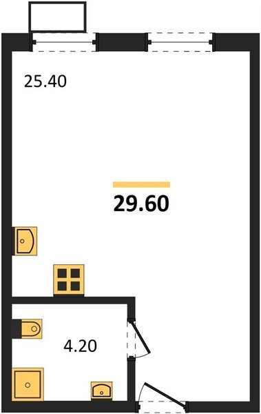 Фото №1: Студия 29&nbsp;м², 2/18&nbsp;эт. - Краснодар, Прикубанский внутригородской округ, мкр. Парк Победы