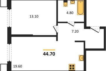 Фото №1: 1-комнатная квартира 44 м², 2/18 эт. - Краснодар, мкр. Парк Победы,
