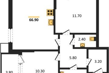 Фото №1: 2-комнатная квартира 66 м², 2/18 эт. - Краснодар, мкр. Парк Победы,