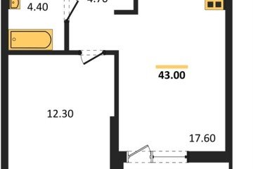 Фото №1: 1-комнатная квартира 43 м², 14/18 эт. - Краснодар, мкр. Парк Победы,