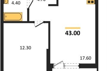 Фото №1: 1-комнатная квартира 43 м², 15/18 эт. - Краснодар, мкр. Парк Победы,