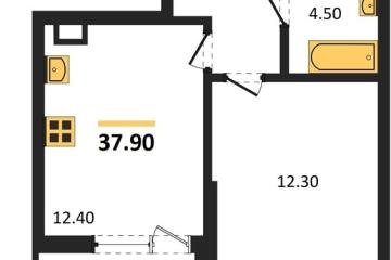 Фото №1: 1-комнатная квартира 37 м², 8/18 эт. - Краснодар, мкр. Парк Победы,