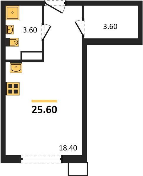 Фото №1: Студия 25&nbsp;м², 4/18&nbsp;эт. - Краснодар, Прикубанский внутригородской округ, мкр. Парк Победы