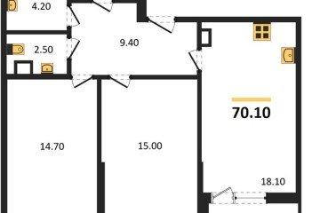 Фото №1: 2-комнатная квартира 70 м², 4/18 эт. - Краснодар, мкр. Парк Победы,