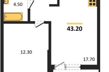 Фото №1: 1-комнатная квартира 43 м², 9/18 эт. - Краснодар, мкр. Парк Победы,