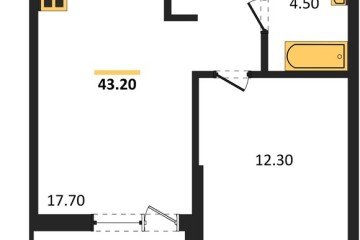 Фото №1: 1-комнатная квартира 43 м², 6/18 эт. - Краснодар, мкр. Парк Победы,