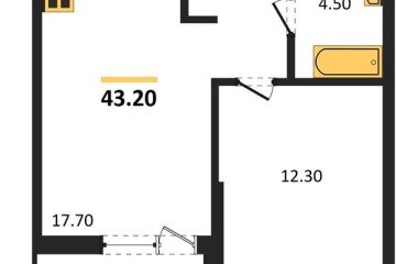 Фото №1: 1-комнатная квартира 43 м², 7/18 эт. - Краснодар, мкр. Парк Победы,