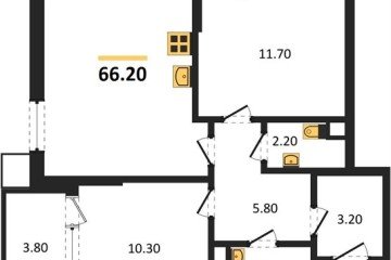 Фото №1: 2-комнатная квартира 66 м², 9/18 эт. - Краснодар, мкр. Парк Победы,