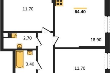Фото №1: 2-комнатная квартира 64 м², 5/18 эт. - Краснодар, мкр. Парк Победы,