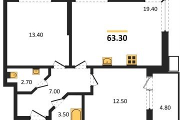 Фото №1: 2-комнатная квартира 63 м², 2/18 эт. - Краснодар, мкр. Парк Победы,