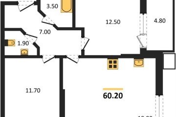 Фото №1: 2-комнатная квартира 60 м², 2/18 эт. - Краснодар, мкр. Парк Победы,
