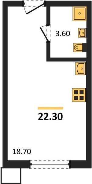 Фото №1: Студия 22&nbsp;м², 2/18&nbsp;эт. - Краснодар, Прикубанский внутригородской округ, мкр. Парк Победы