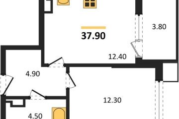 Фото №1: 1-комнатная квартира 37 м², 9/18 эт. - Краснодар, мкр. Парк Победы,