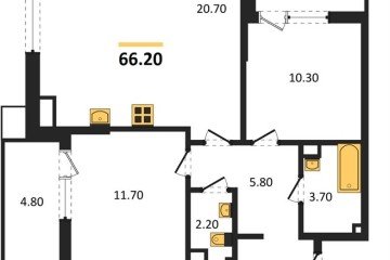 Фото №1: 2-комнатная квартира 66 м², 4/18 эт. - Краснодар, мкр. Парк Победы,