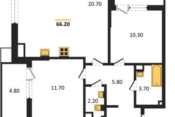Фото №1: 2-комнатная квартира 66 м², 5/18 эт. - Краснодар, мкр. Парк Победы,