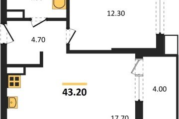 Фото №1: 1-комнатная квартира 43 м², 4/18 эт. - Краснодар, мкр. Парк Победы,