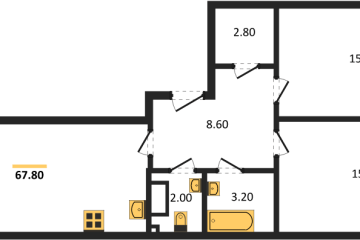Фото №1: 2-комнатная квартира 67 м², 6/18 эт. - Краснодар, мкр. Парк Победы,