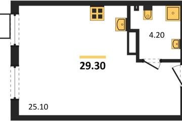 Фото №1: Студия 29 м², 8/18 эт. - Краснодар, мкр. Парк Победы,
