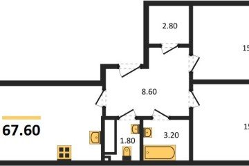 Фото №1: 2-комнатная квартира 67 м², 11/18 эт. - Краснодар, мкр. Парк Победы,
